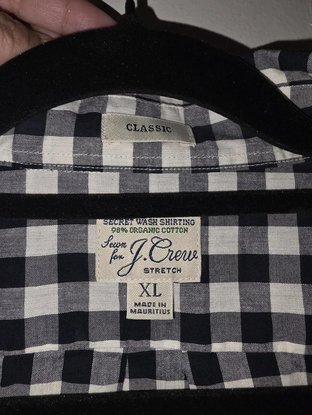 J. Crew Black and White Gingham Button-Down Shirt
